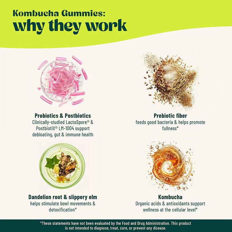 Probiotic Kombucha Gummies 60 Pcs