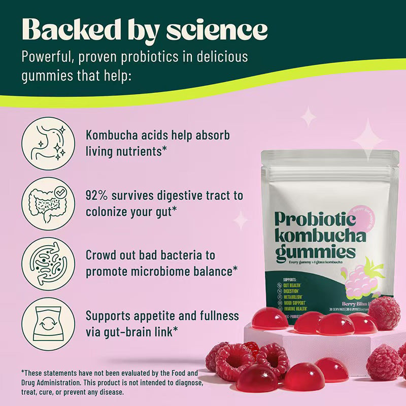 Probiotic Kombucha Gummies 60 Pcs